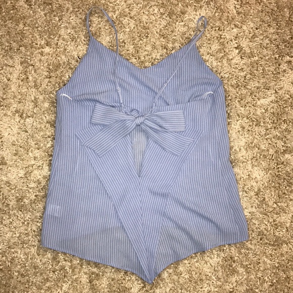 Striped Tank with Opened Bow Back - Picture 2 of 2